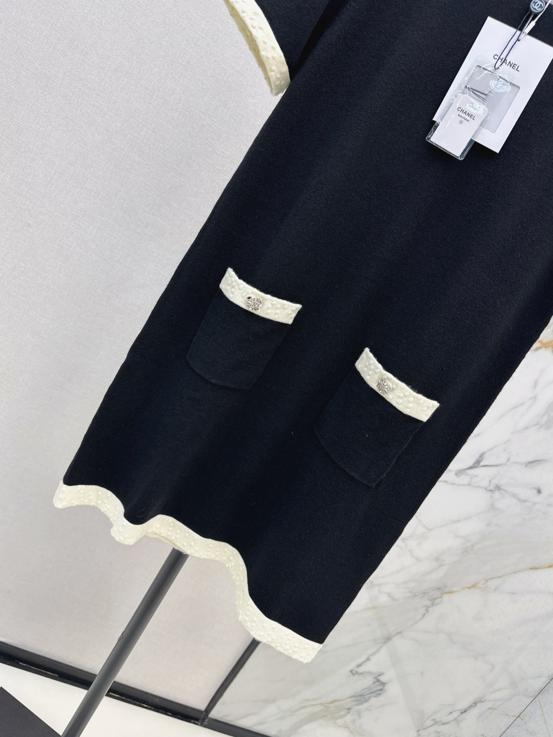 C*nel 25ss color-block knit dress