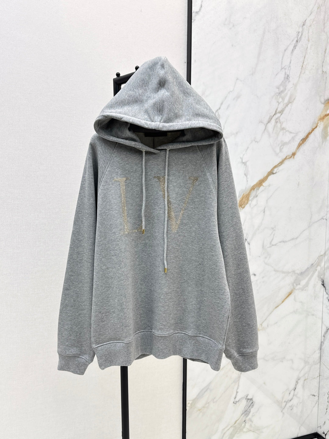 Loui* 25ss rhinestone signature hoodie