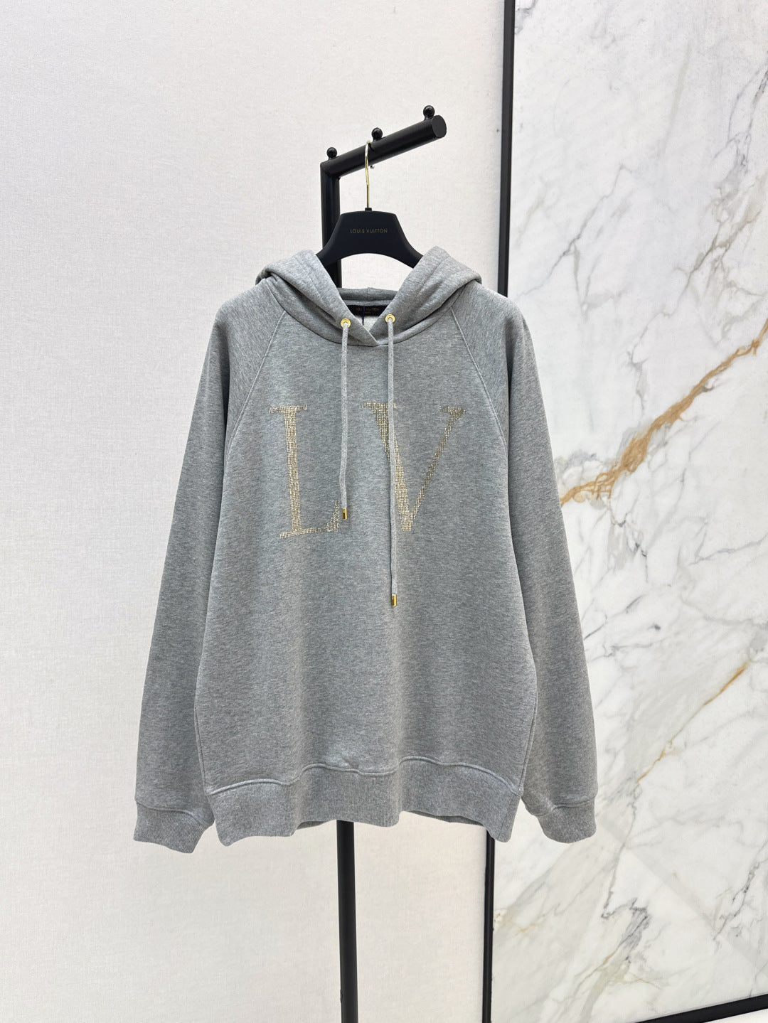 Loui* 25ss rhinestone signature hoodie