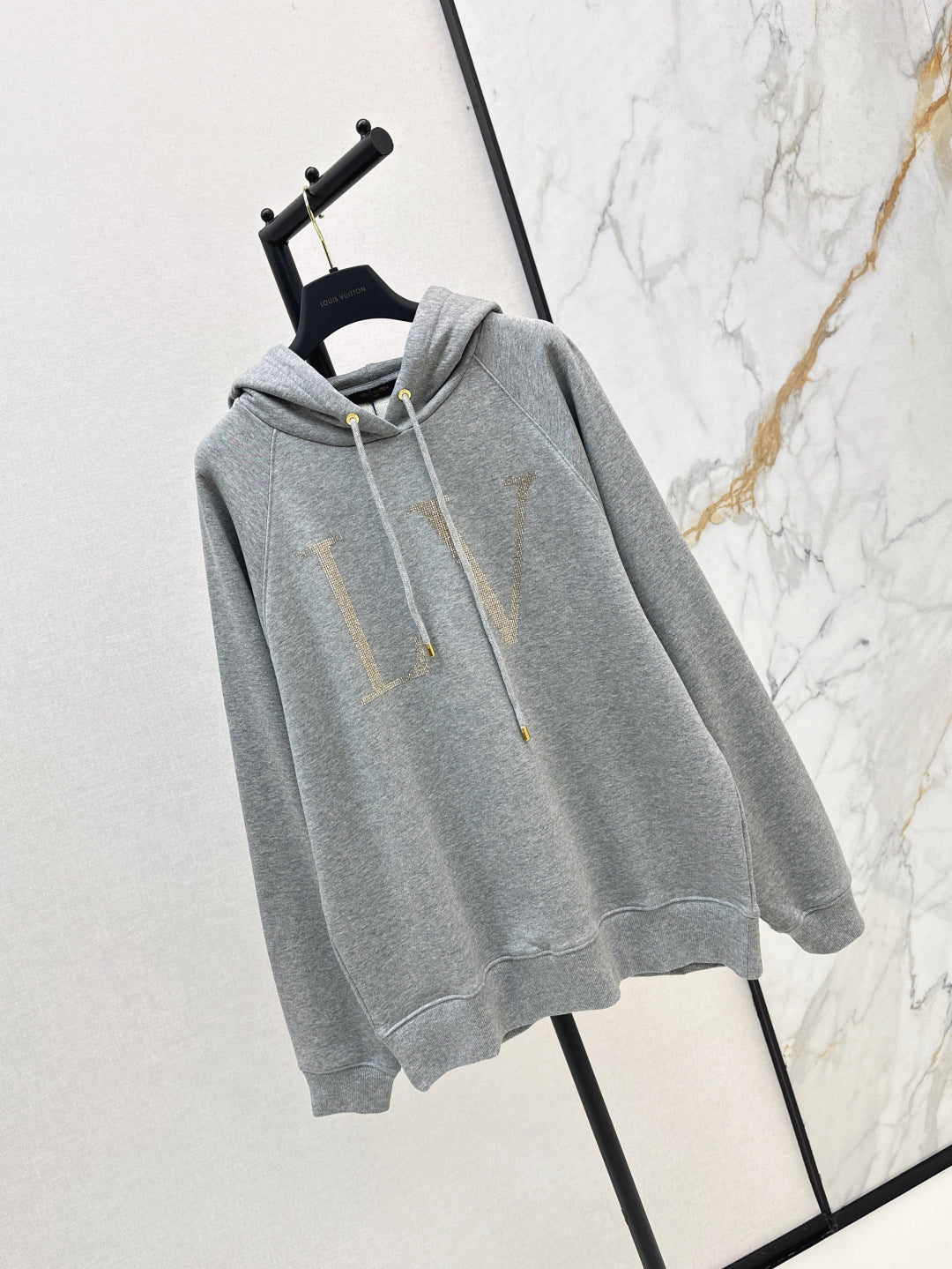 Loui* 25ss rhinestone signature hoodie