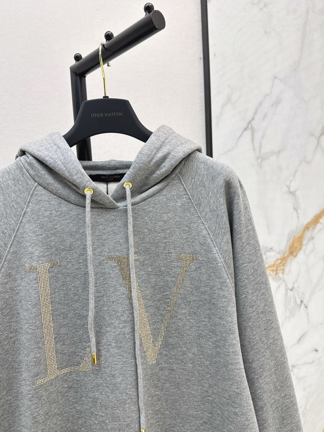 Loui* 25ss rhinestone signature hoodie