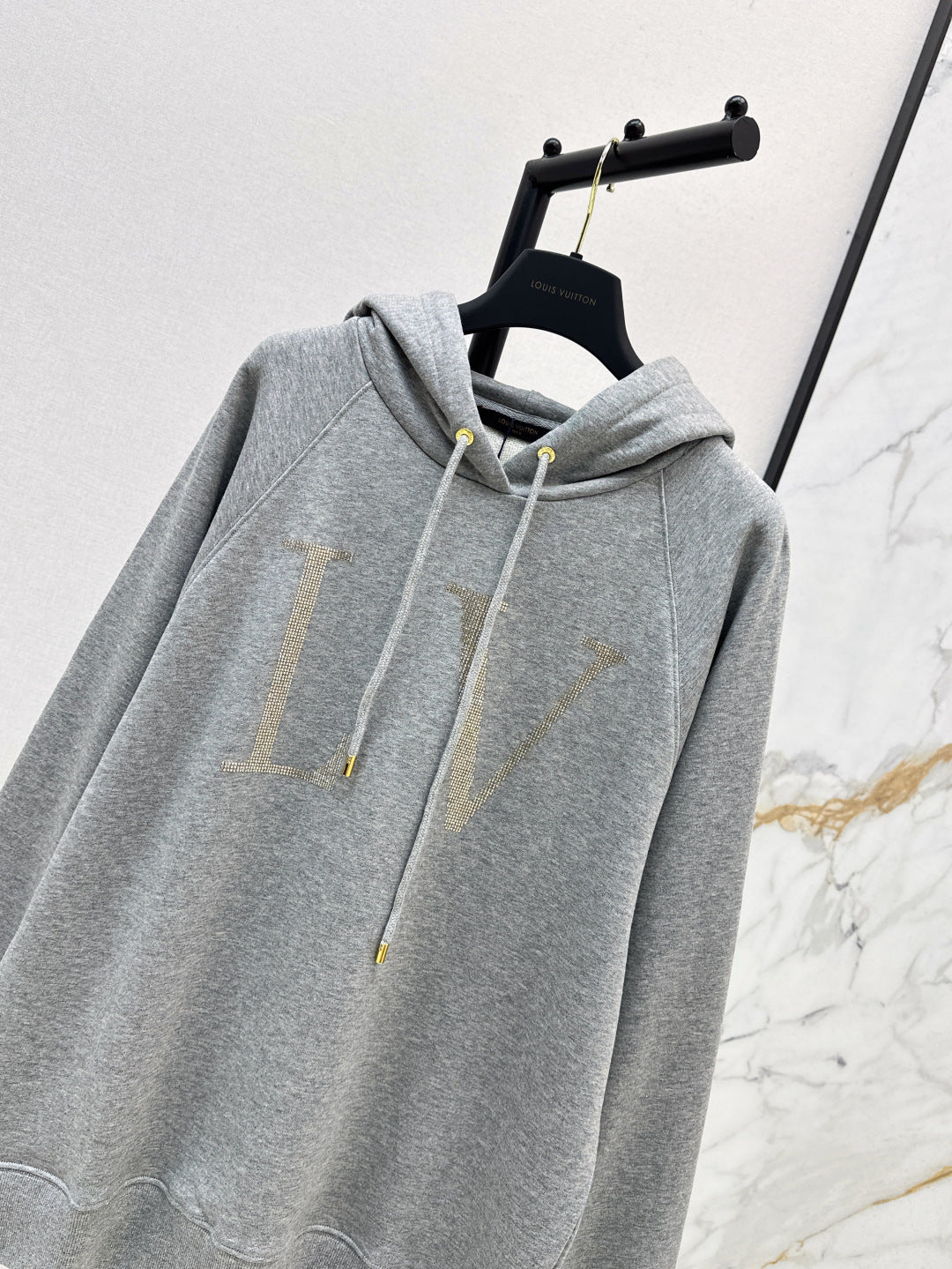 Loui* 25ss rhinestone signature hoodie