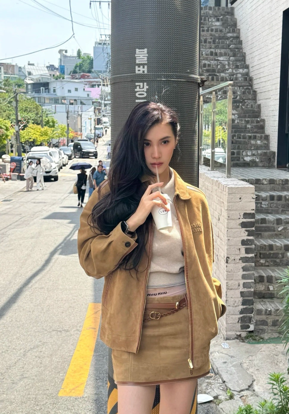 M*u 25ss suede blouson jacket