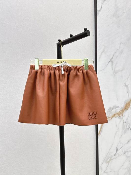 M*u 25ss nappa leather miniskirt