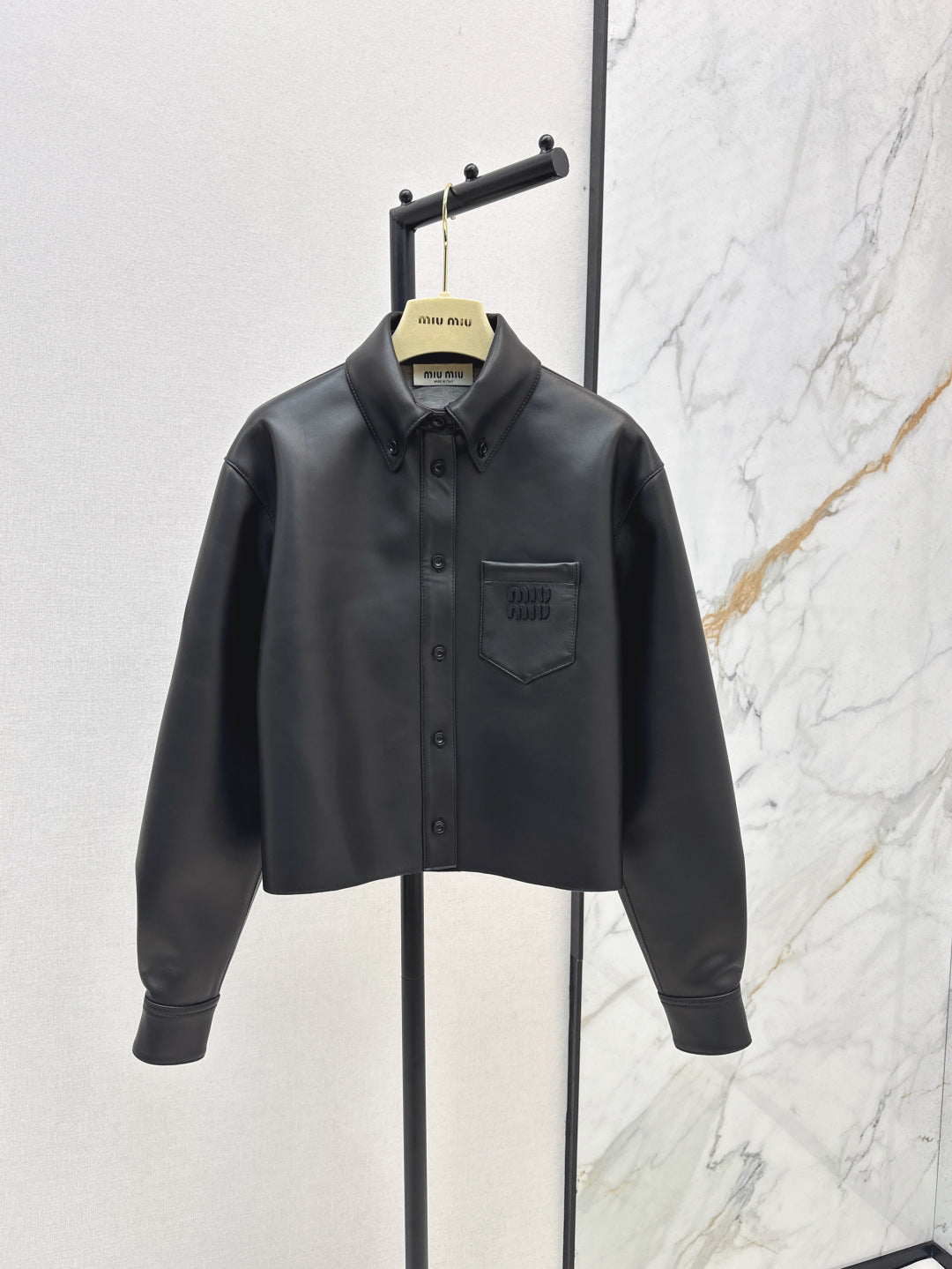 M*u 25ss nappa leather shirt