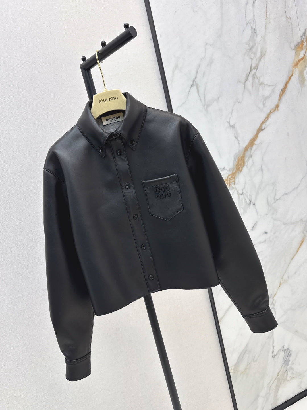 M*u 25ss nappa leather shirt