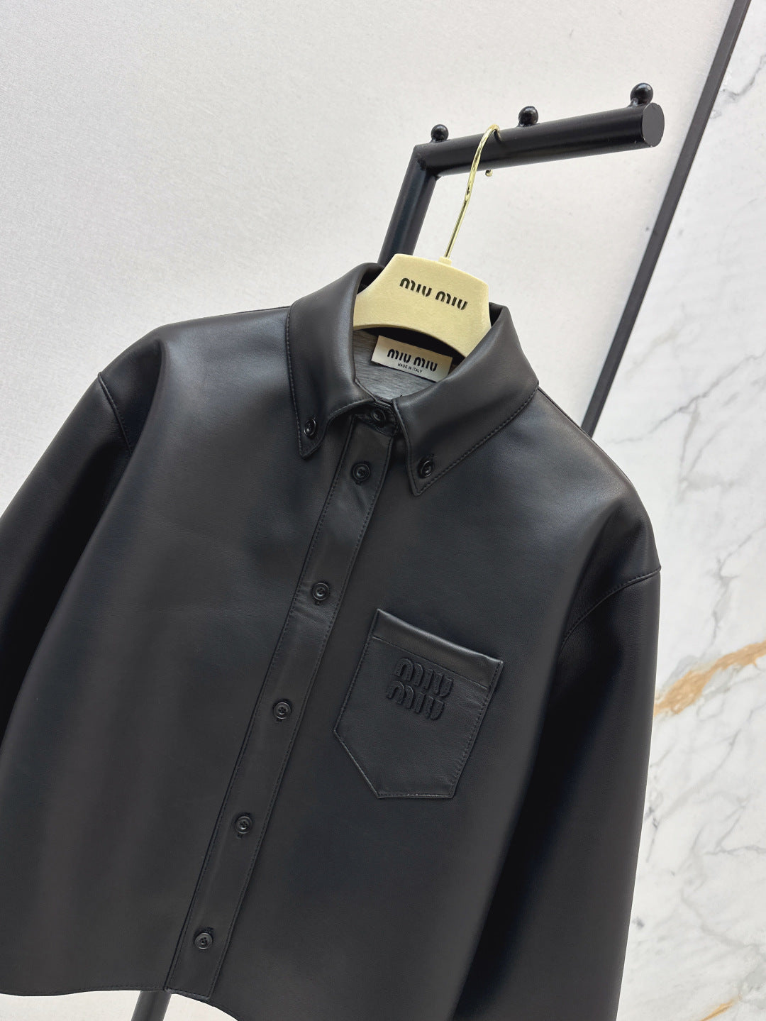 M*u 25ss nappa leather shirt