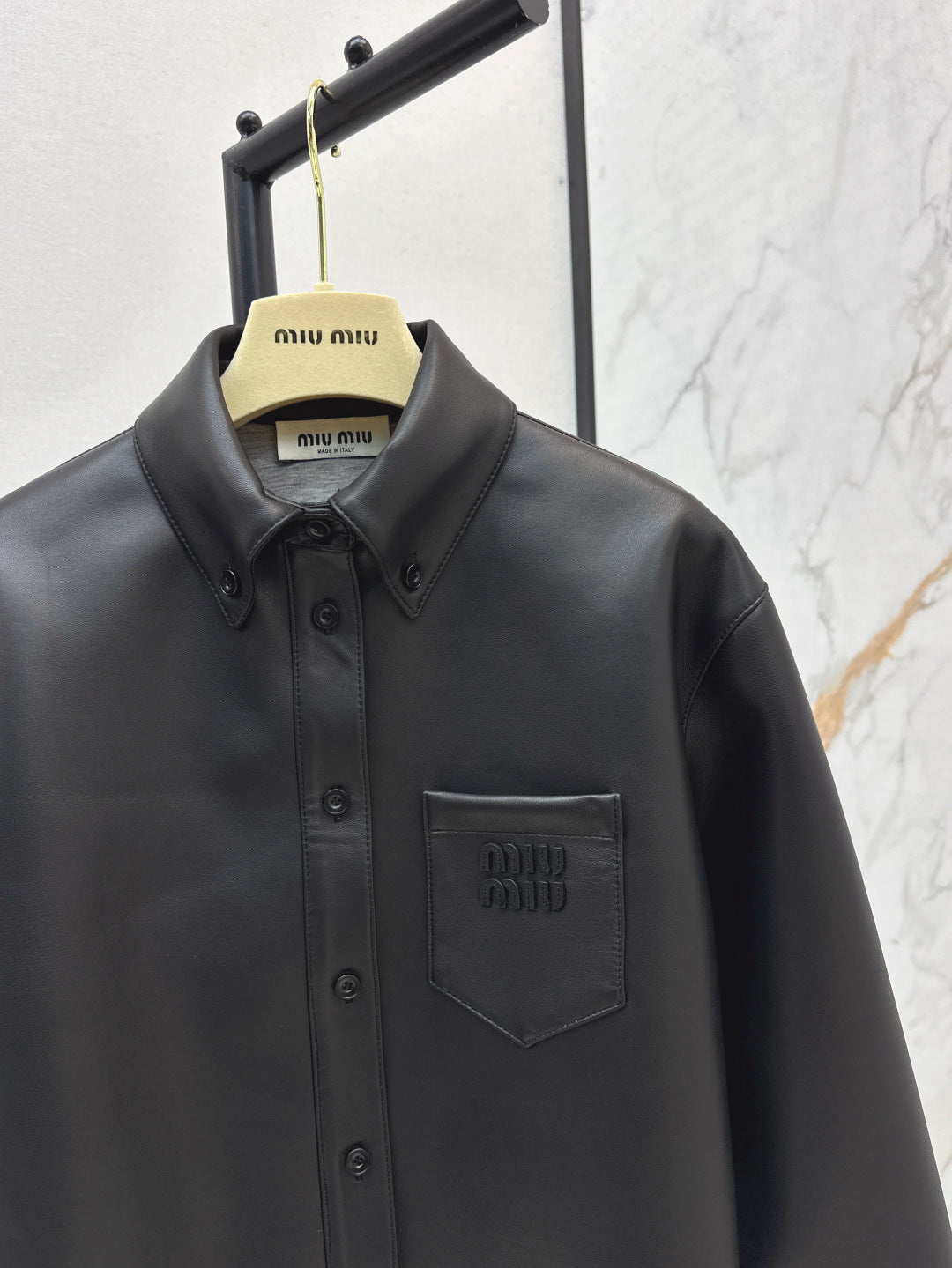 M*u 25ss nappa leather shirt