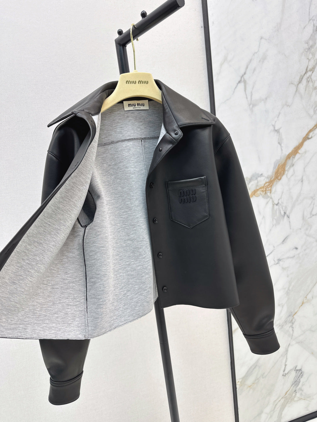 M*u 25ss nappa leather shirt