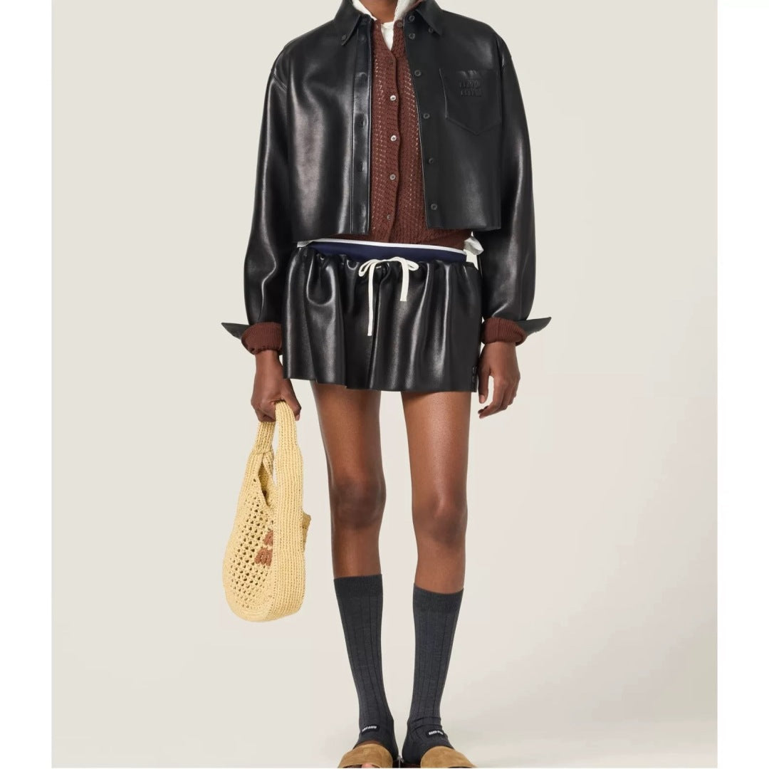 M*u 25ss nappa leather shirt