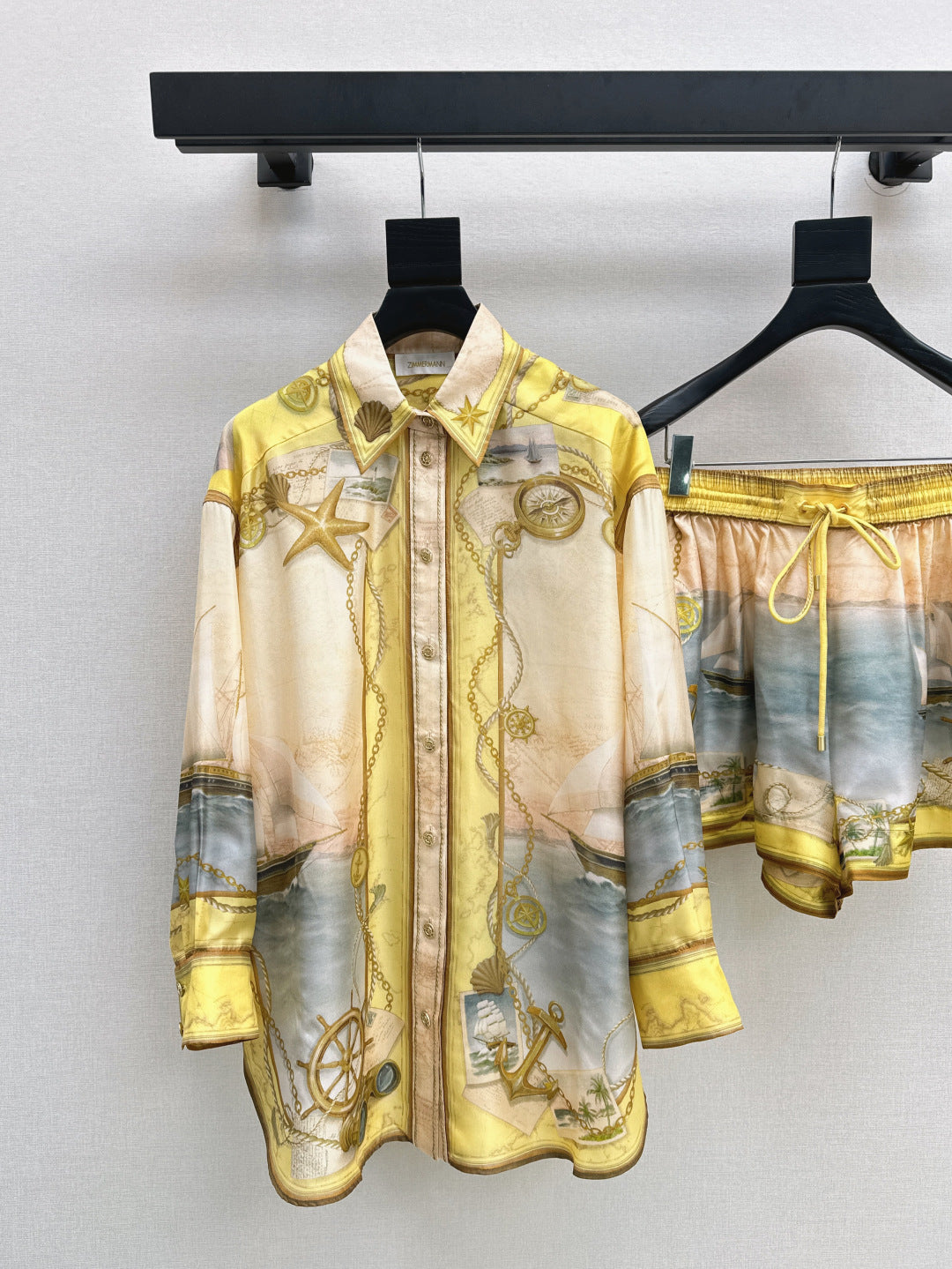 Zim* 25ss print silk blouse