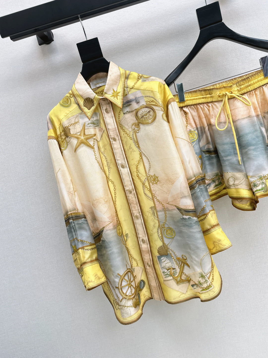 Zim* 25ss print silk blouse