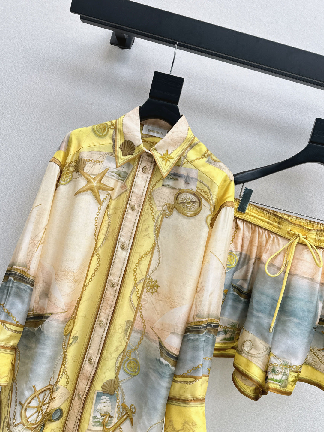 Zim* 25ss print silk blouse