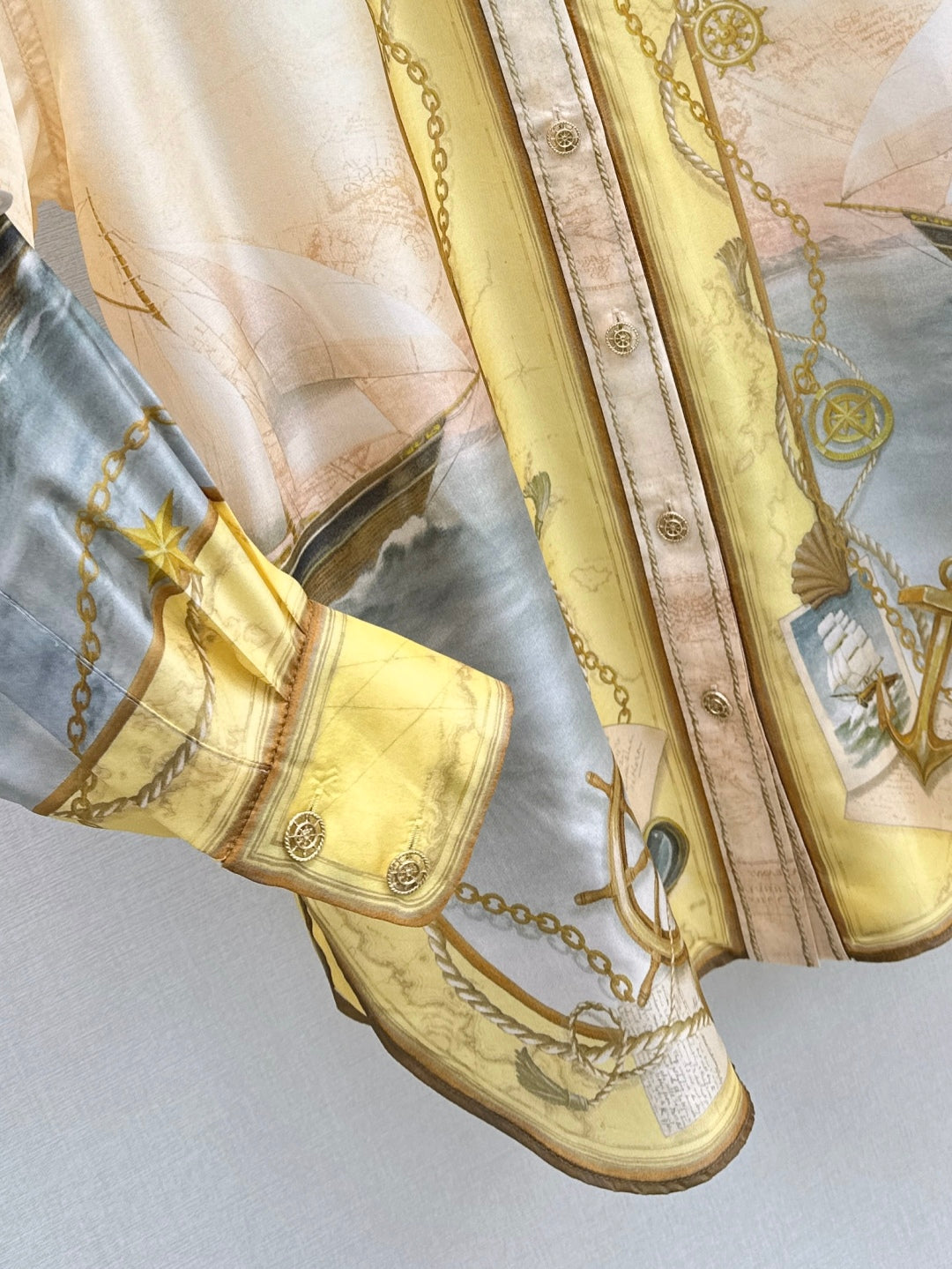 Zim* 25ss print silk blouse