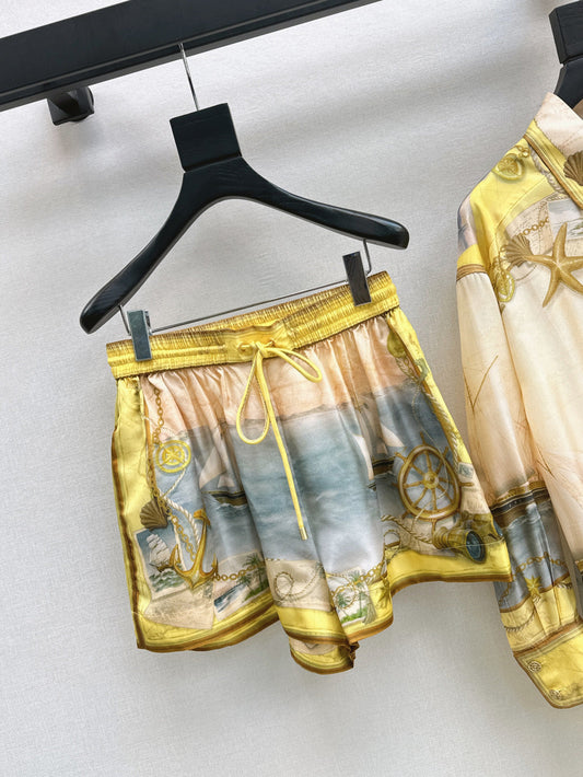 Zim* 25ss print silk shorts