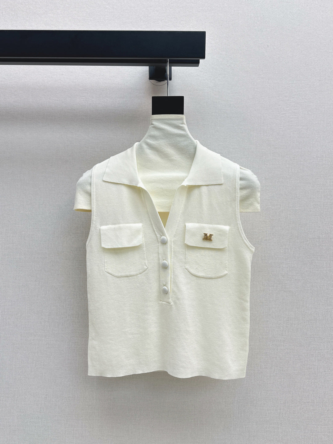 MaxM* 25ss jersey sleeveless polo shirt