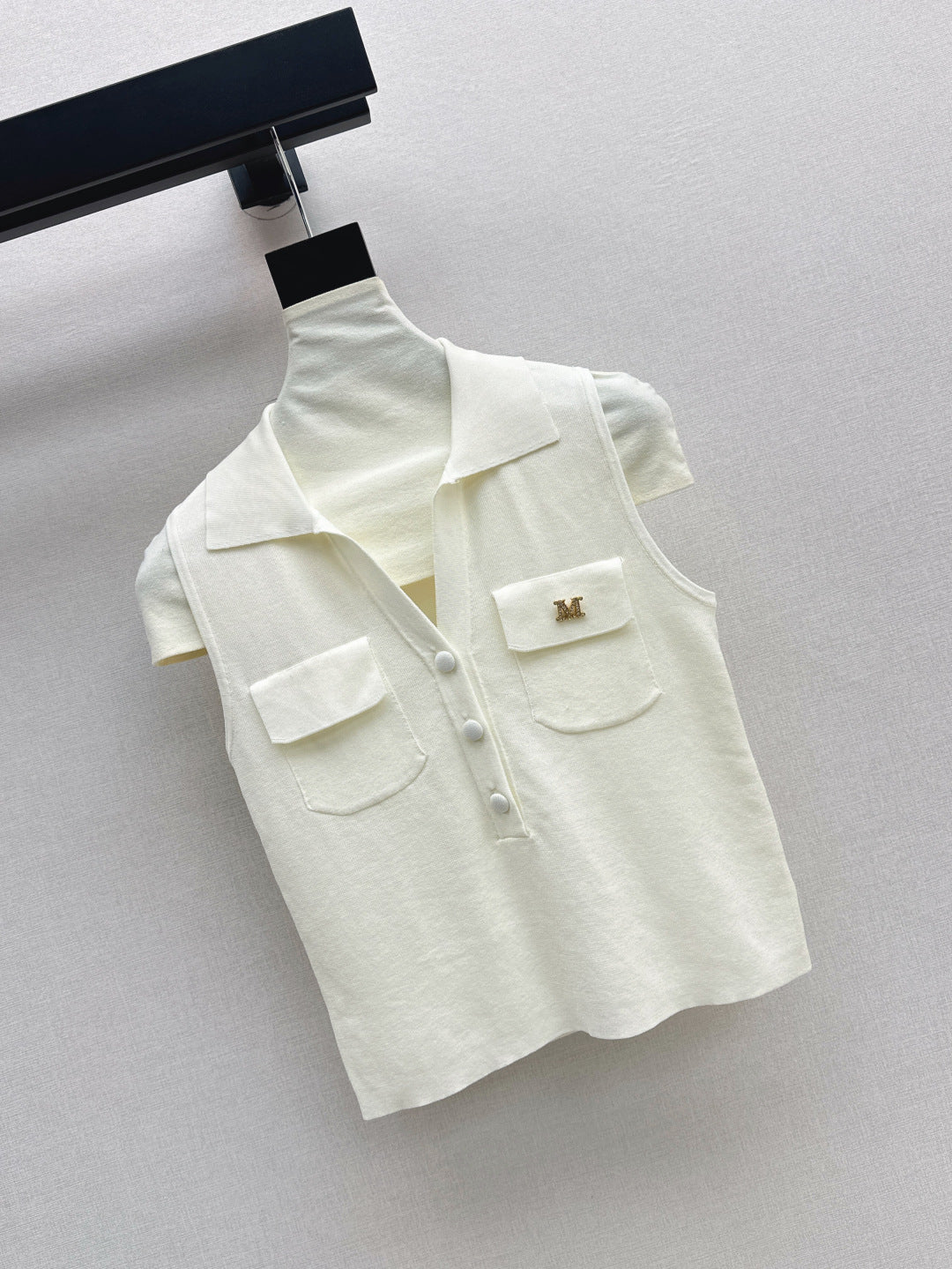 MaxM* 25ss jersey sleeveless polo shirt