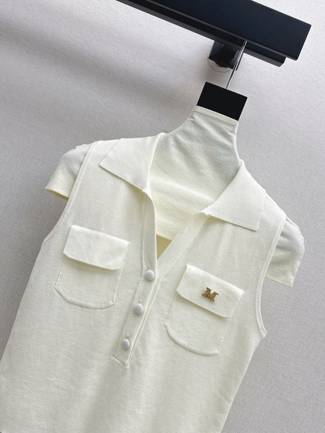 MaxM* 25ss jersey sleeveless polo shirt