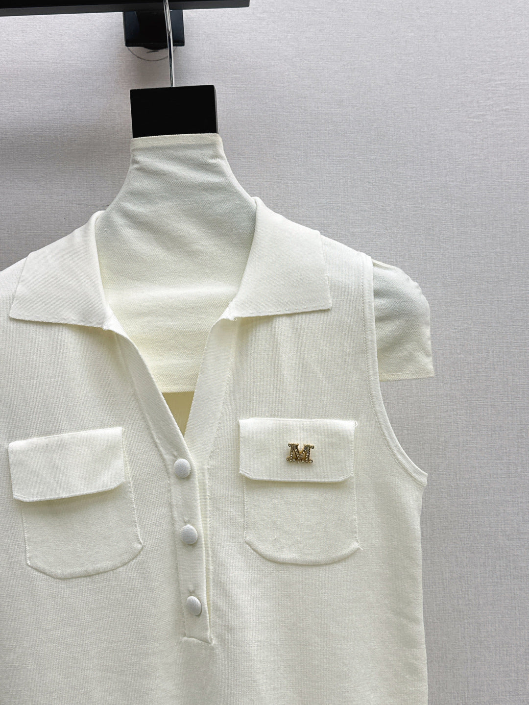 MaxM* 25ss jersey sleeveless polo shirt