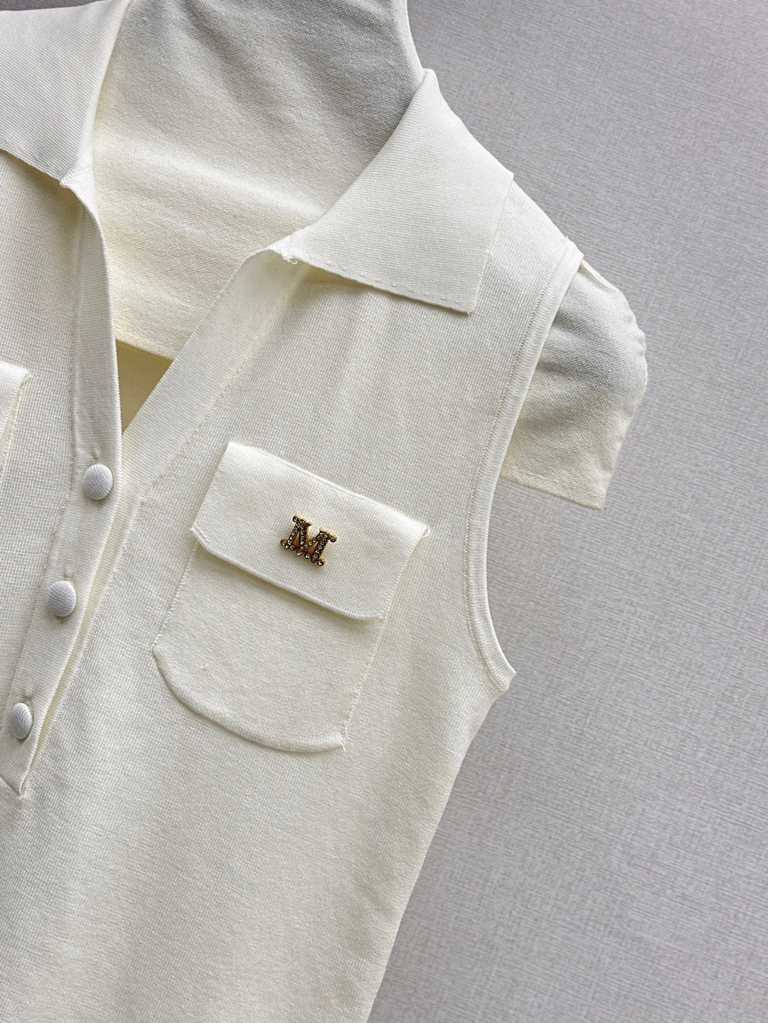 MaxM* 25ss jersey sleeveless polo shirt