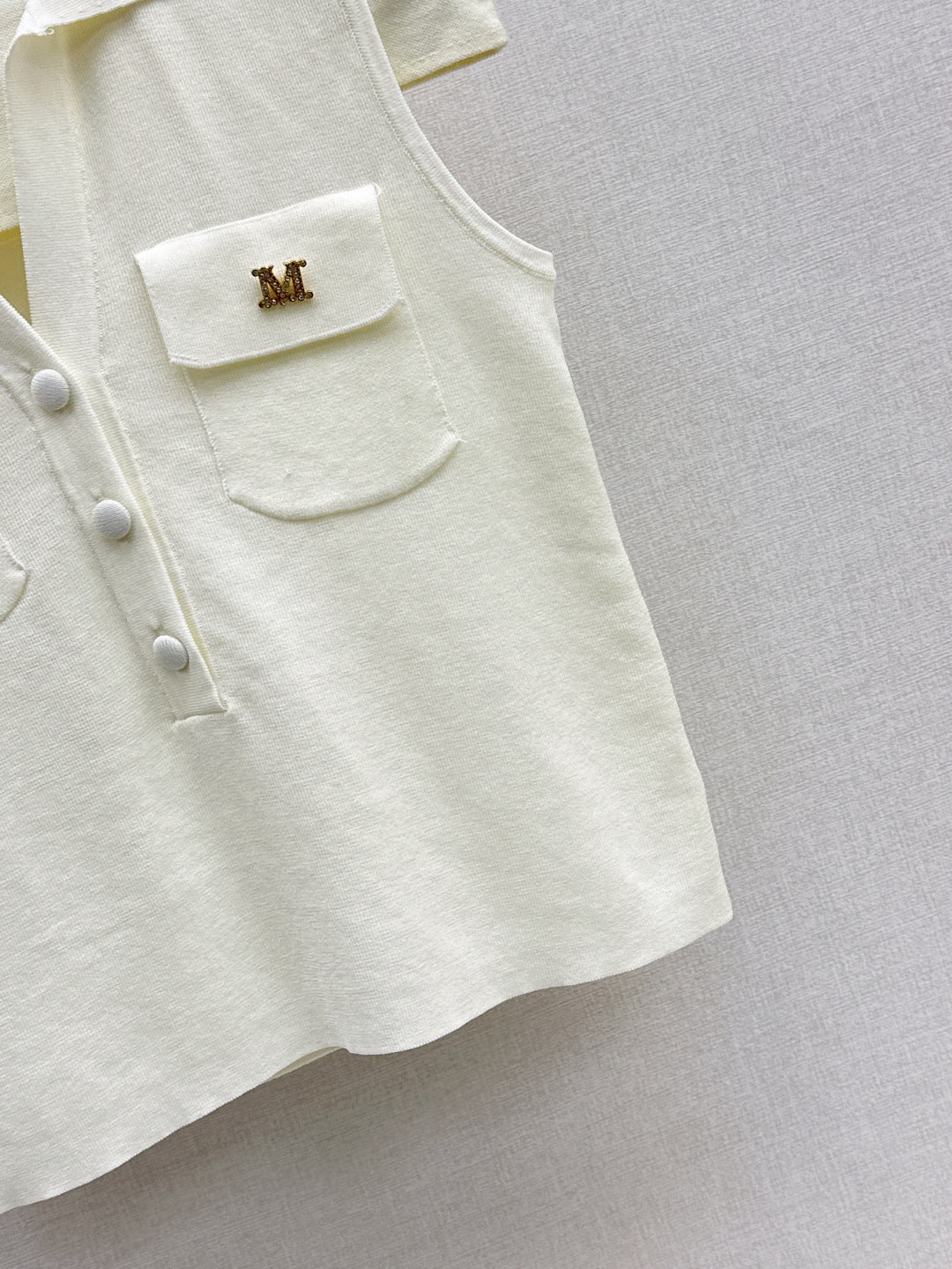 MaxM* 25ss jersey sleeveless polo shirt