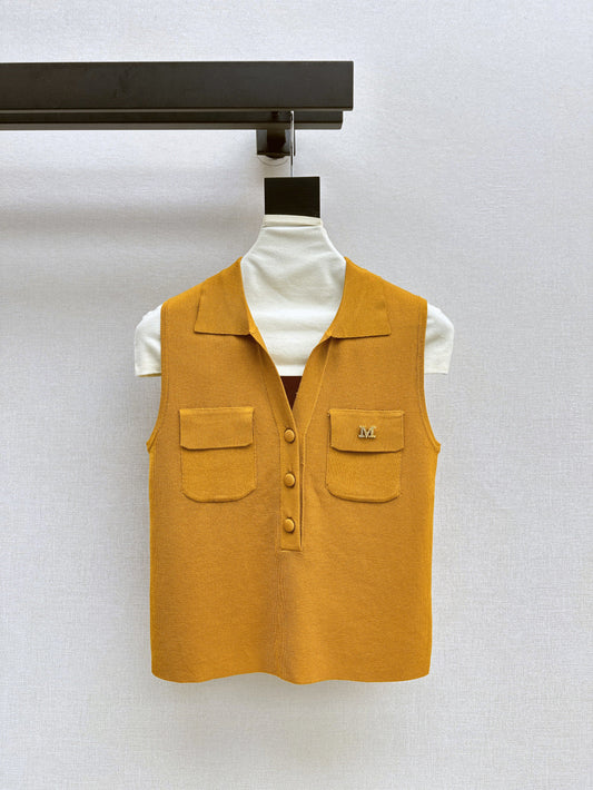 MaxM* 25ss jersey sleeveless polo shirt