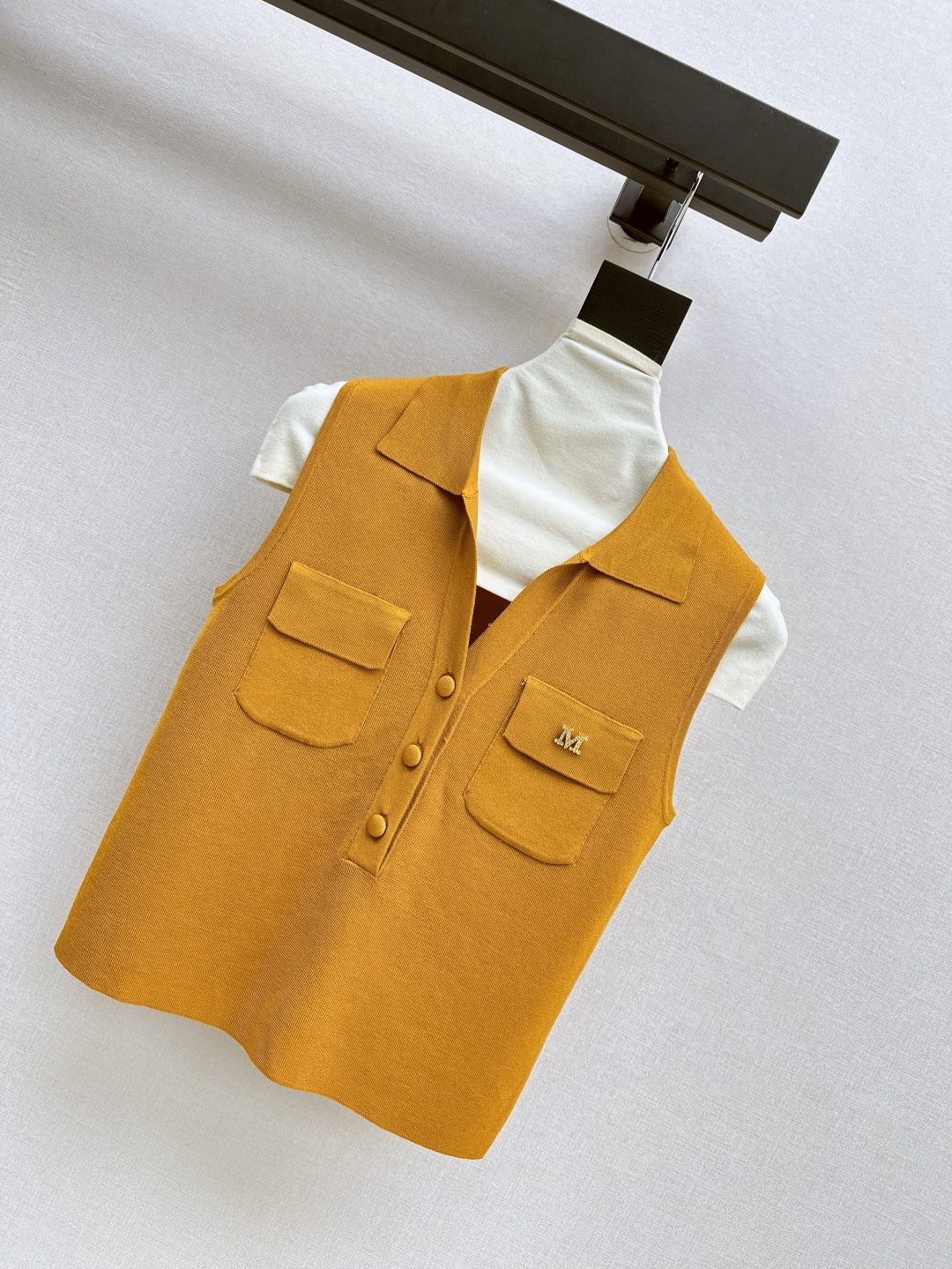 MaxM* 25ss jersey sleeveless polo shirt