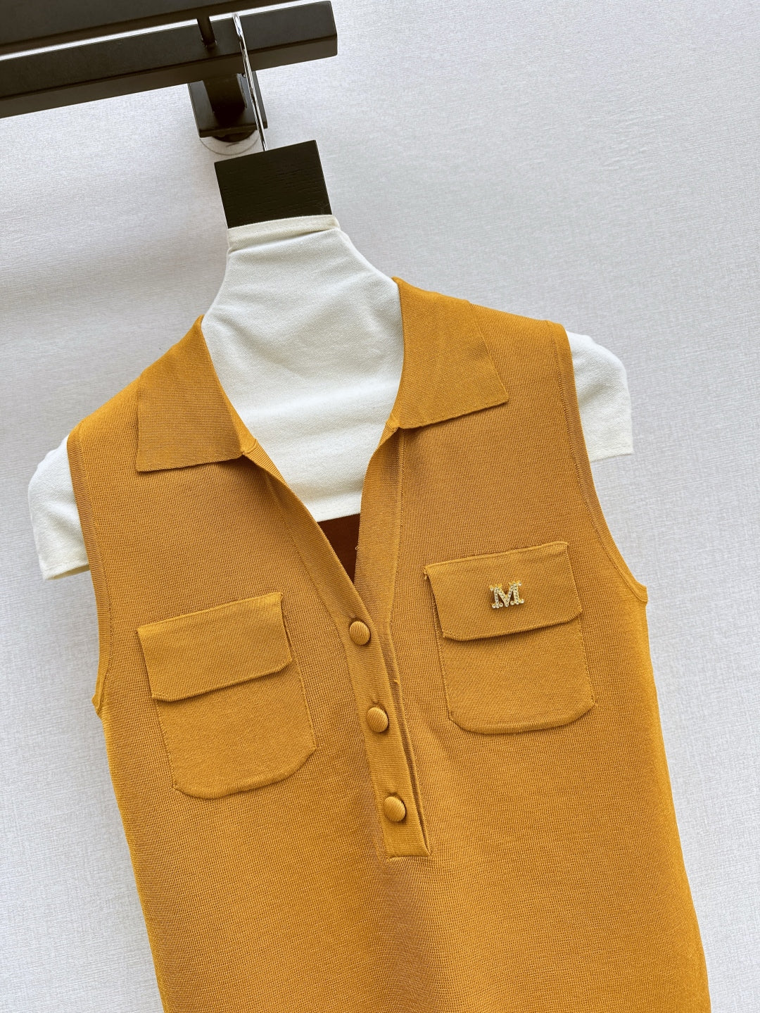 MaxM* 25ss jersey sleeveless polo shirt