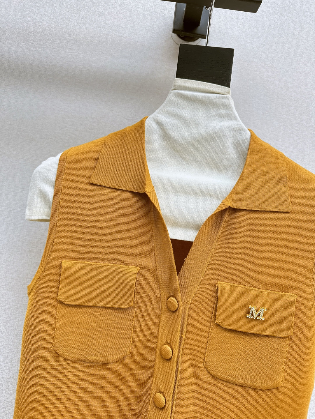 MaxM* 25ss jersey sleeveless polo shirt