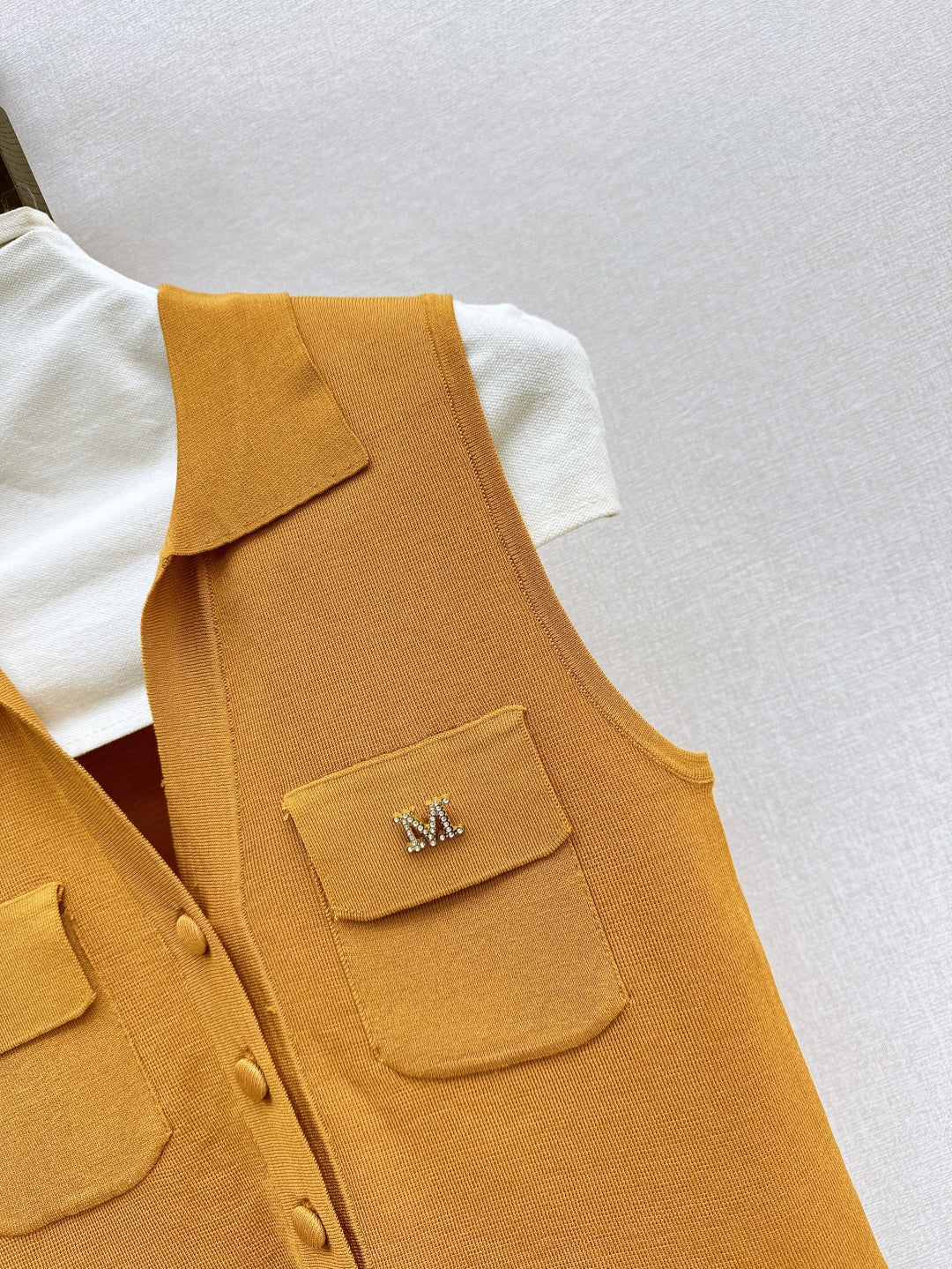 MaxM* 25ss jersey sleeveless polo shirt