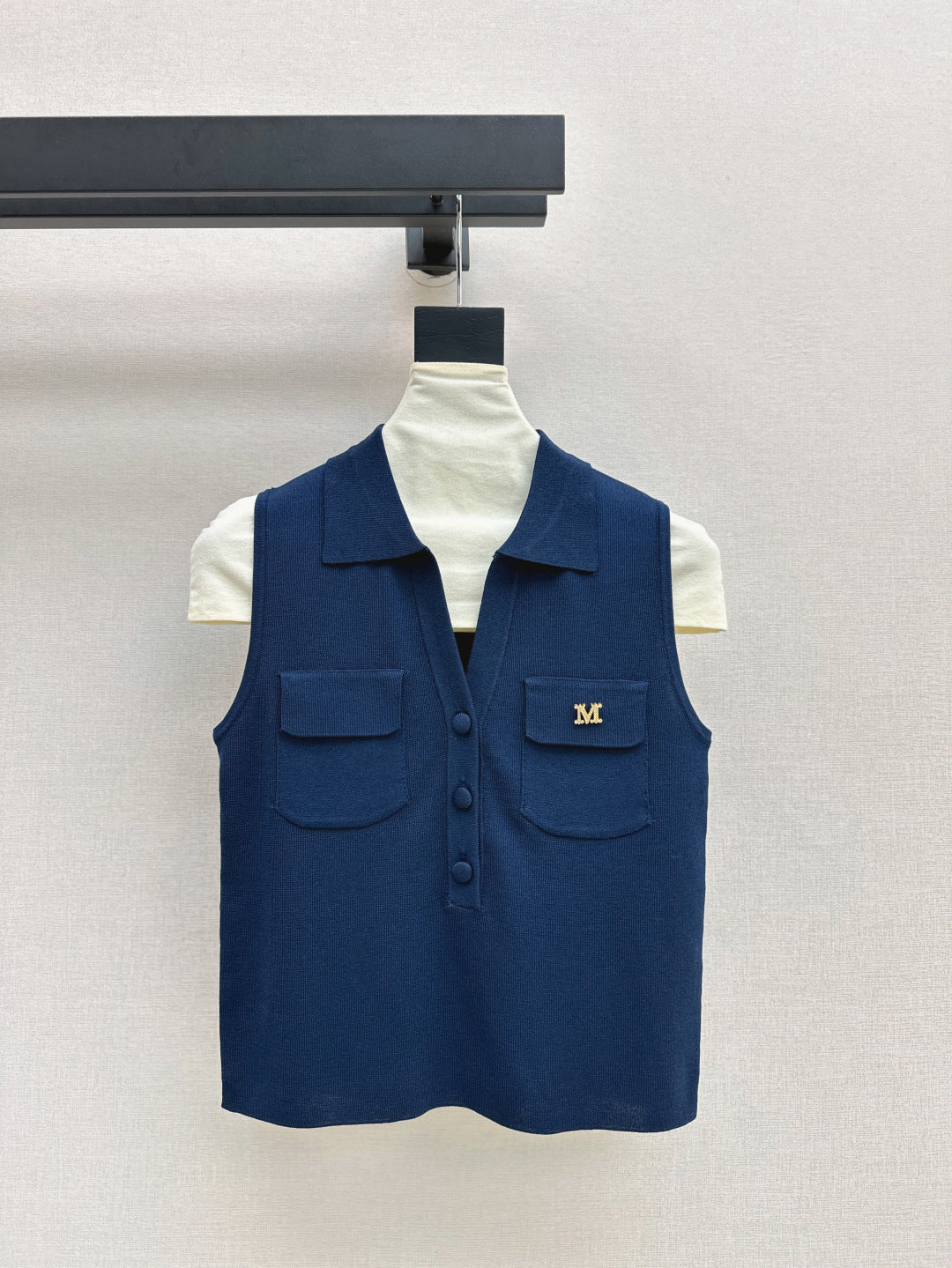 MaxM* 25ss jersey sleeveless polo shirt