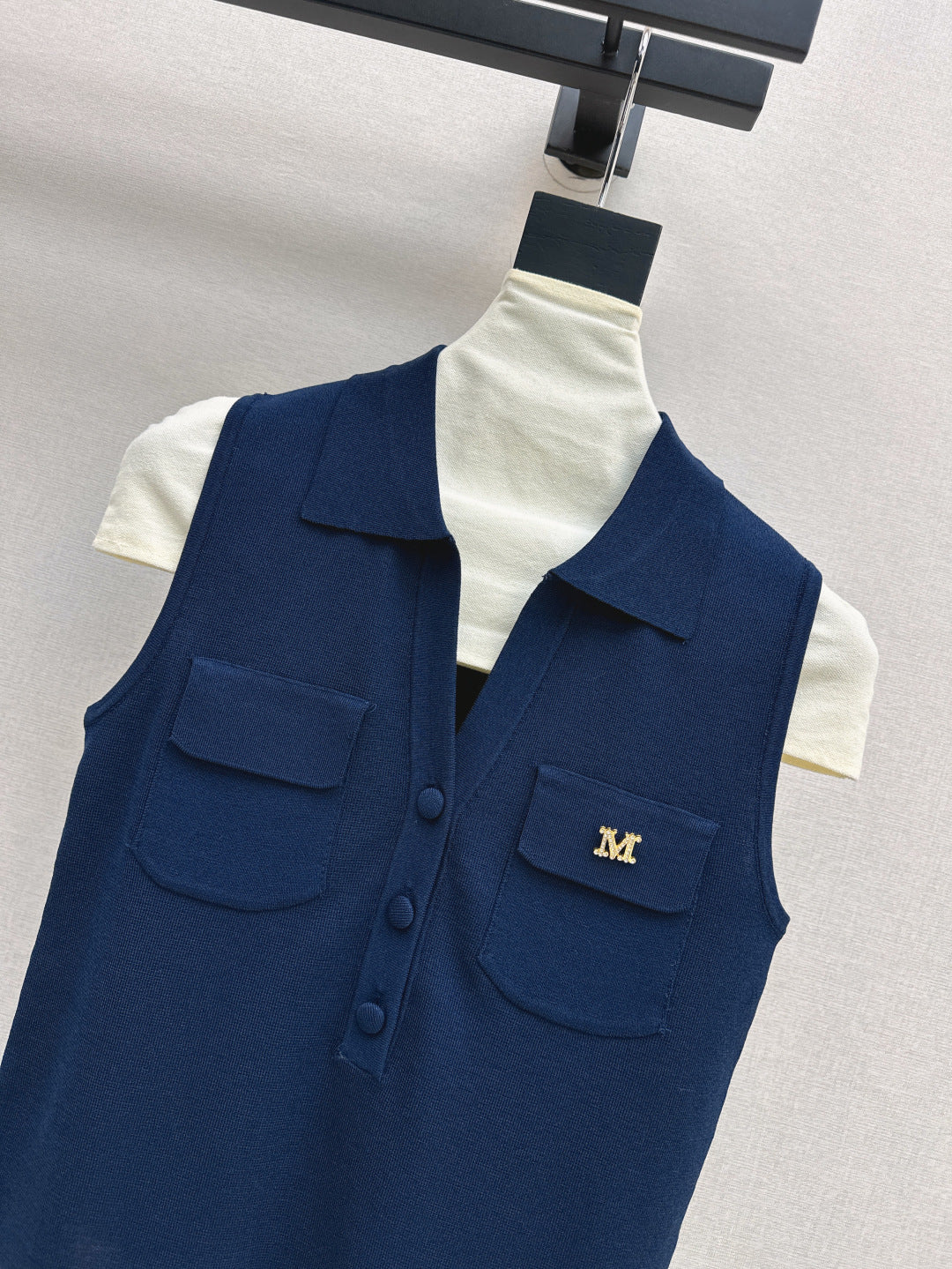 MaxM* 25ss jersey sleeveless polo shirt