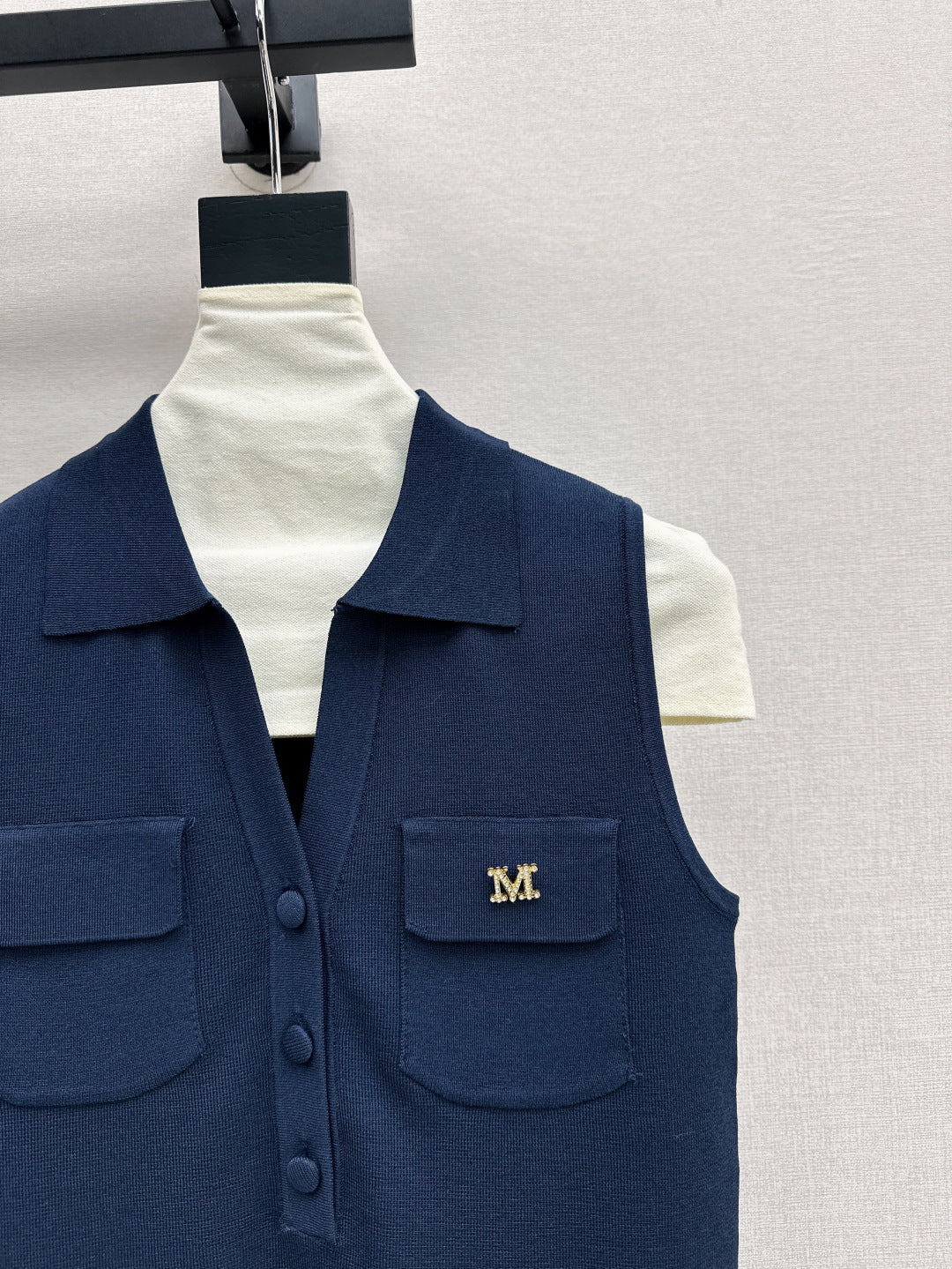 MaxM* 25ss jersey sleeveless polo shirt
