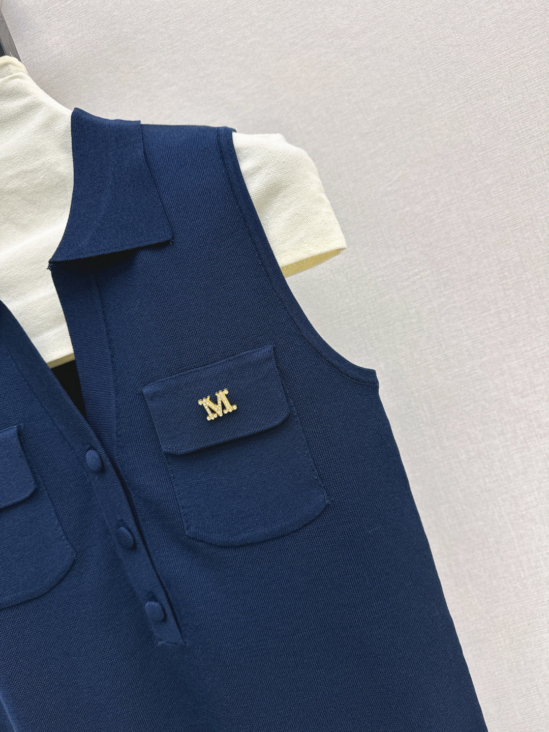 MaxM* 25ss jersey sleeveless polo shirt