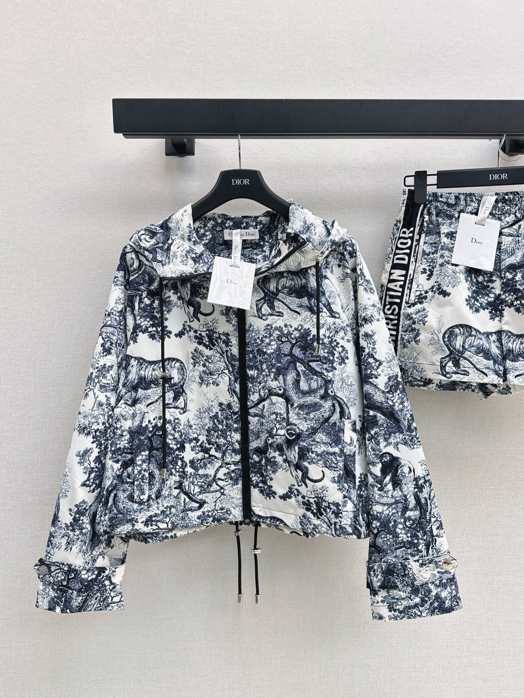 D*r 25ss print hoodie zip-up jacket