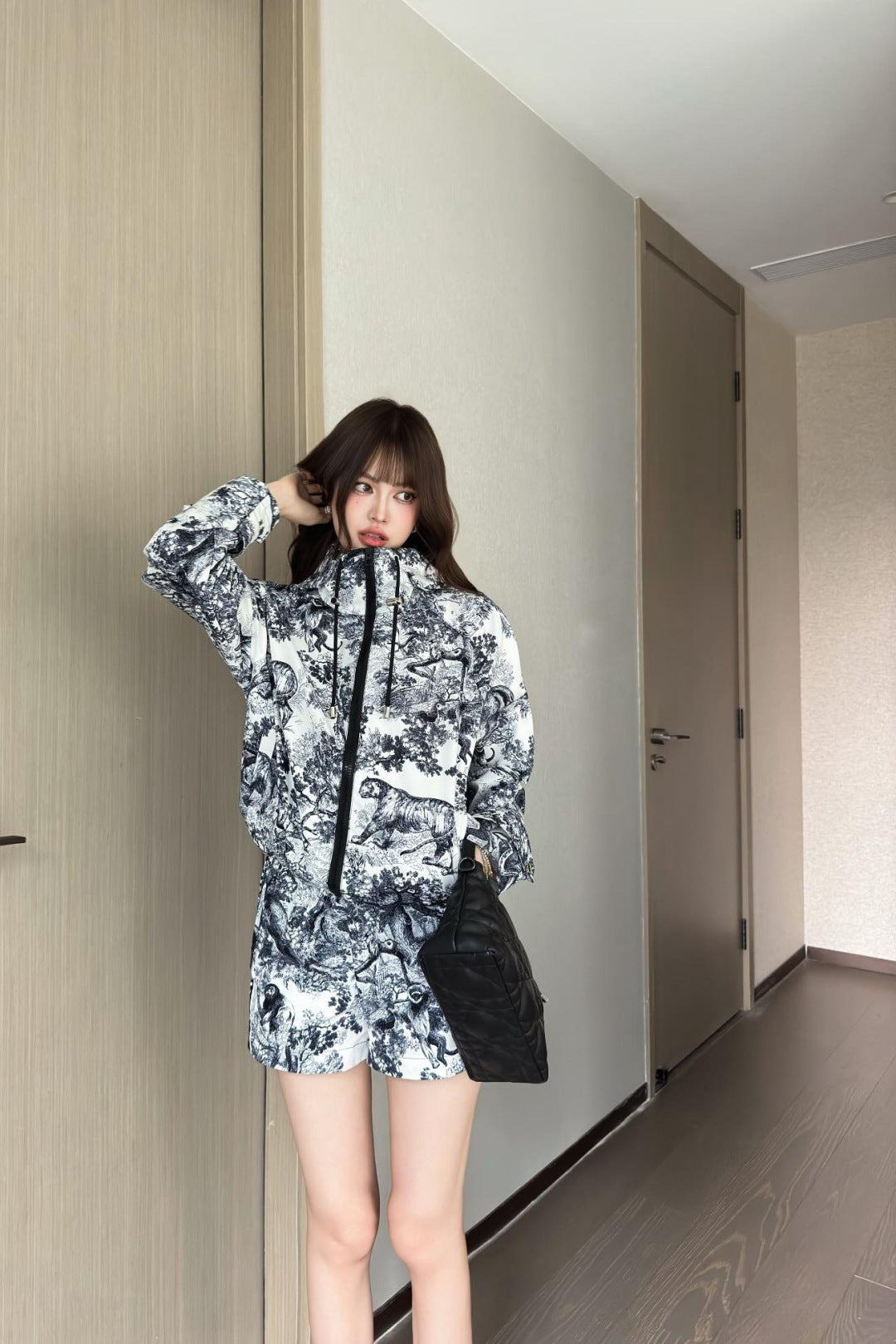 D*r 25ss print hoodie zip-up jacket