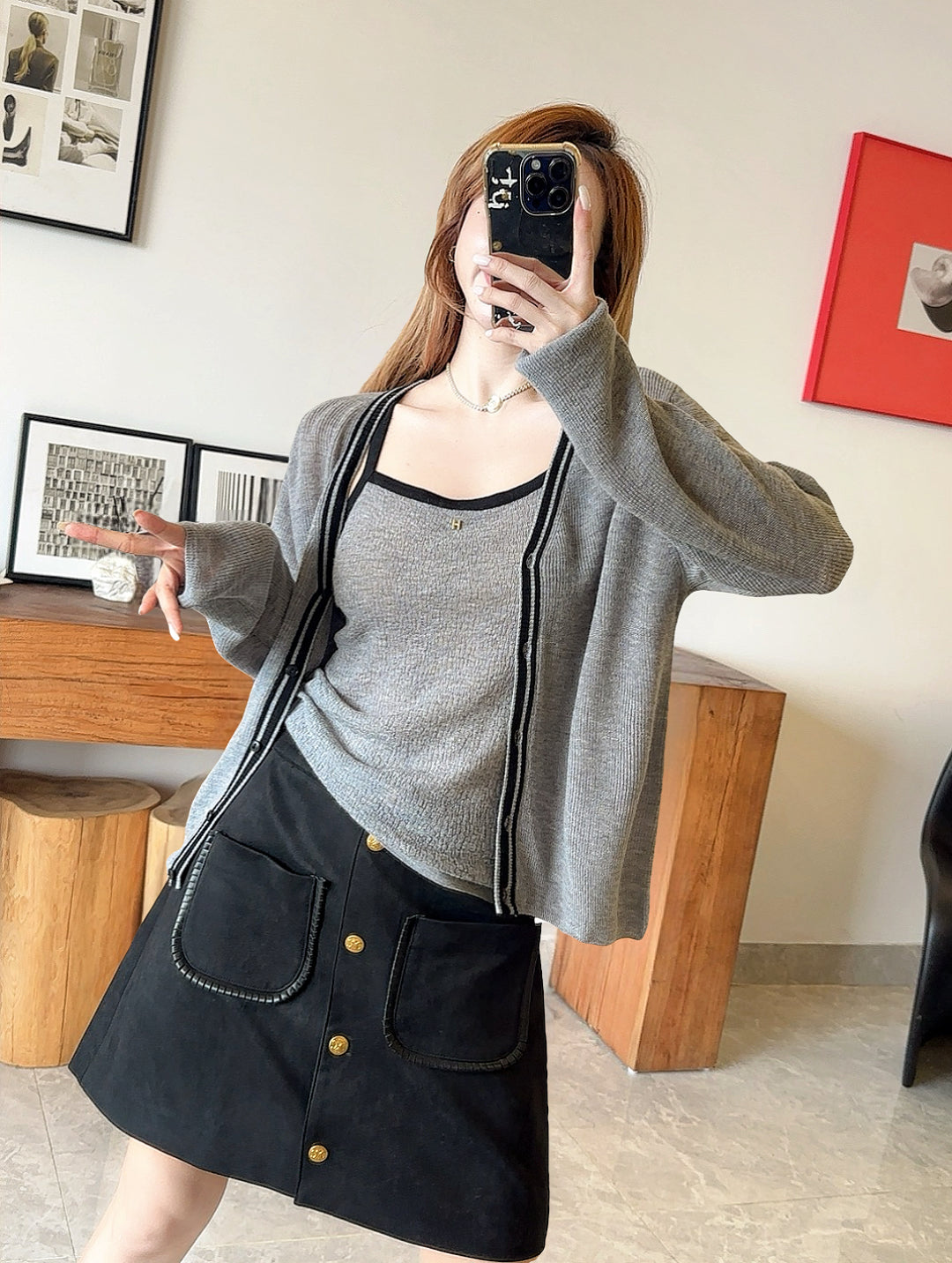 Herm* 25fw kintted vest cardigan