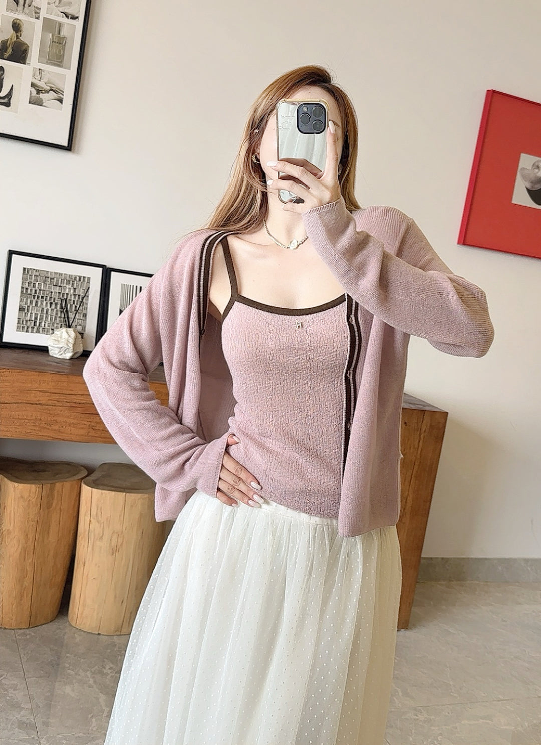 Herm* 25fw kintted vest cardigan