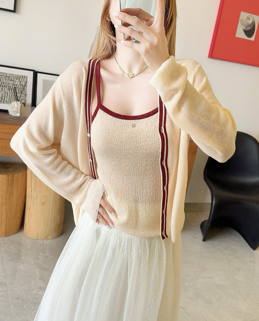 Herm* 25fw kintted vest cardigan