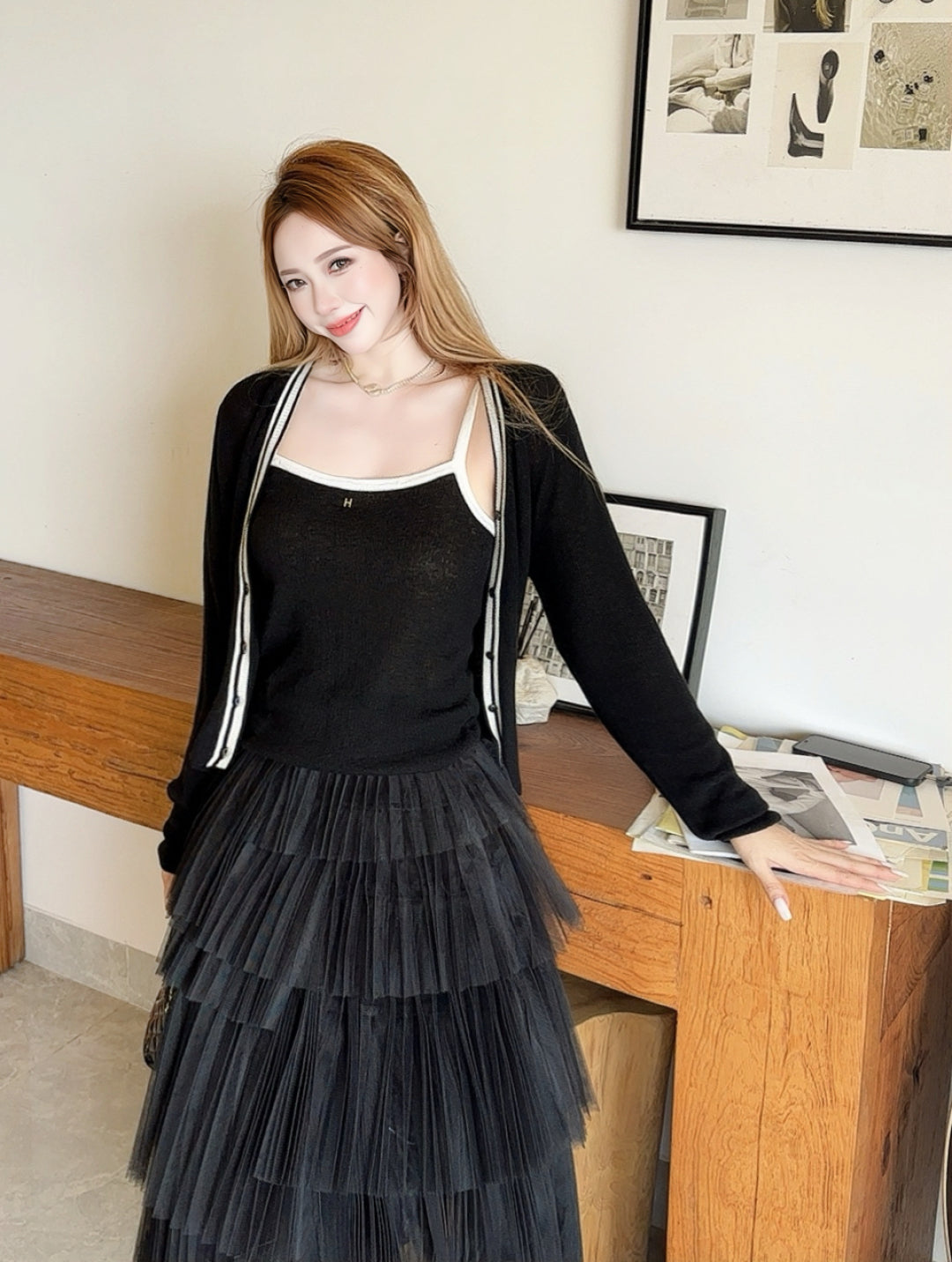 Herm* 25fw kintted vest cardigan