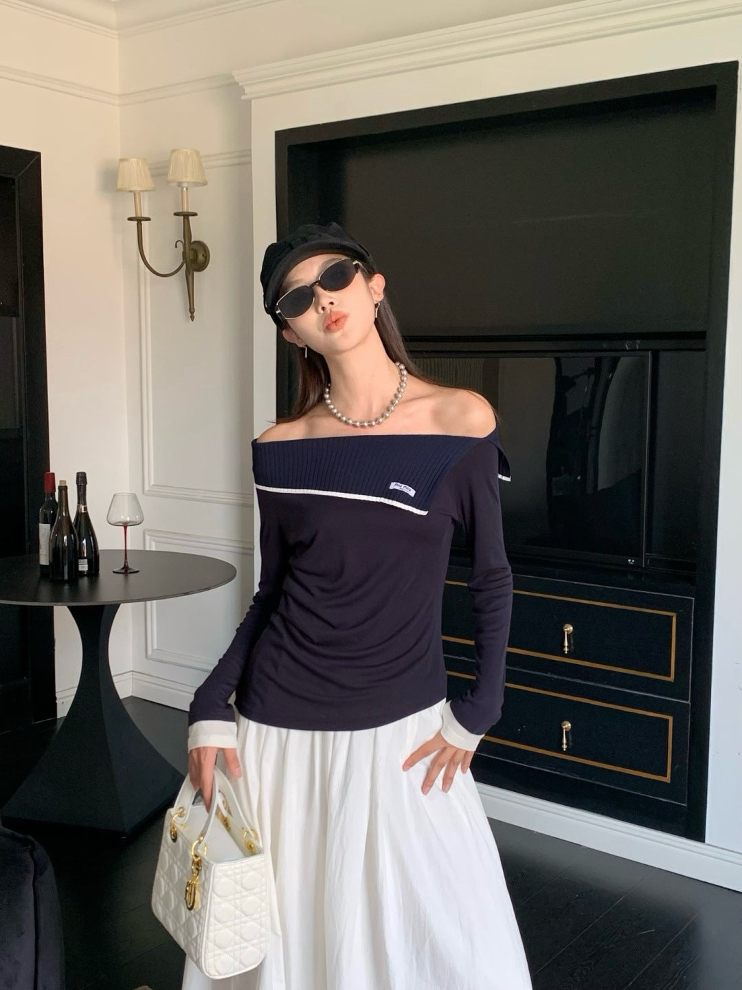 M*u 25fw off shoulder top