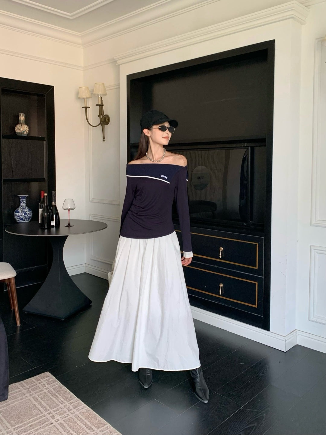 M*u 25fw off shoulder top