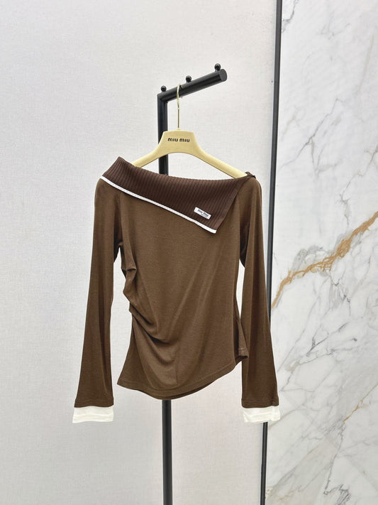 M*u 25fw off shoulder top