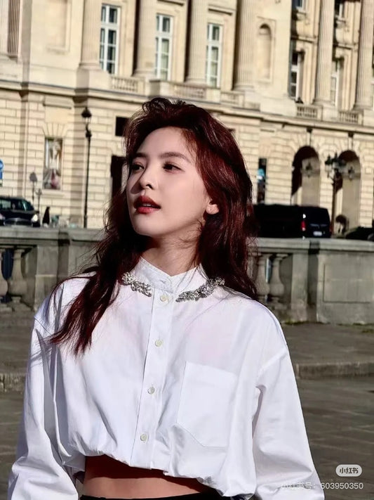 C*nel 25fw rhinestone shirt