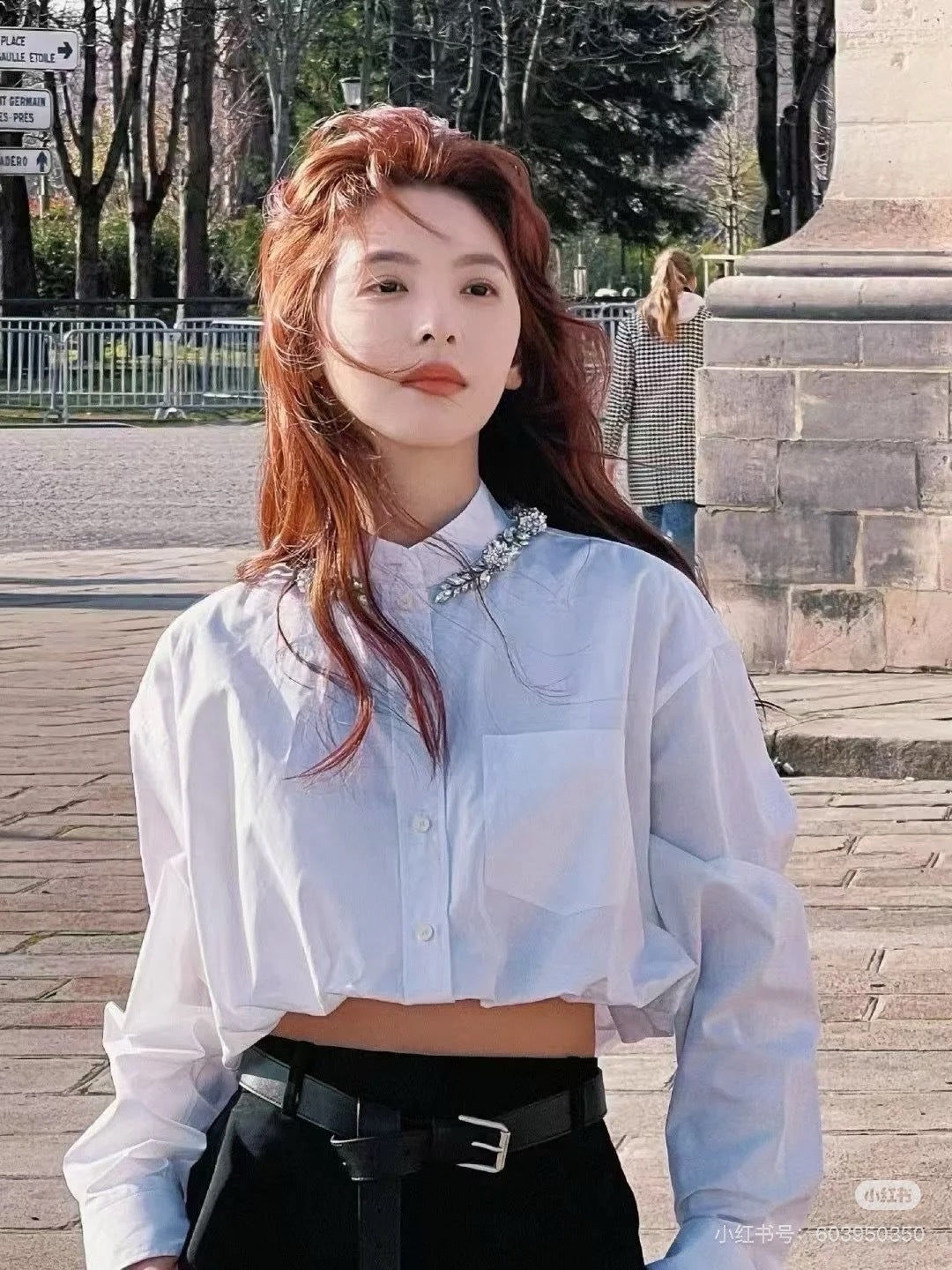 C*nel 25fw rhinestone shirt