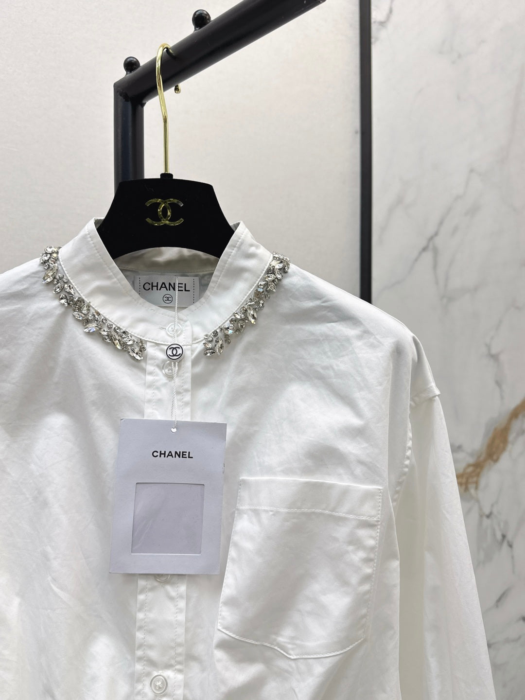 C*nel 25fw rhinestone shirt