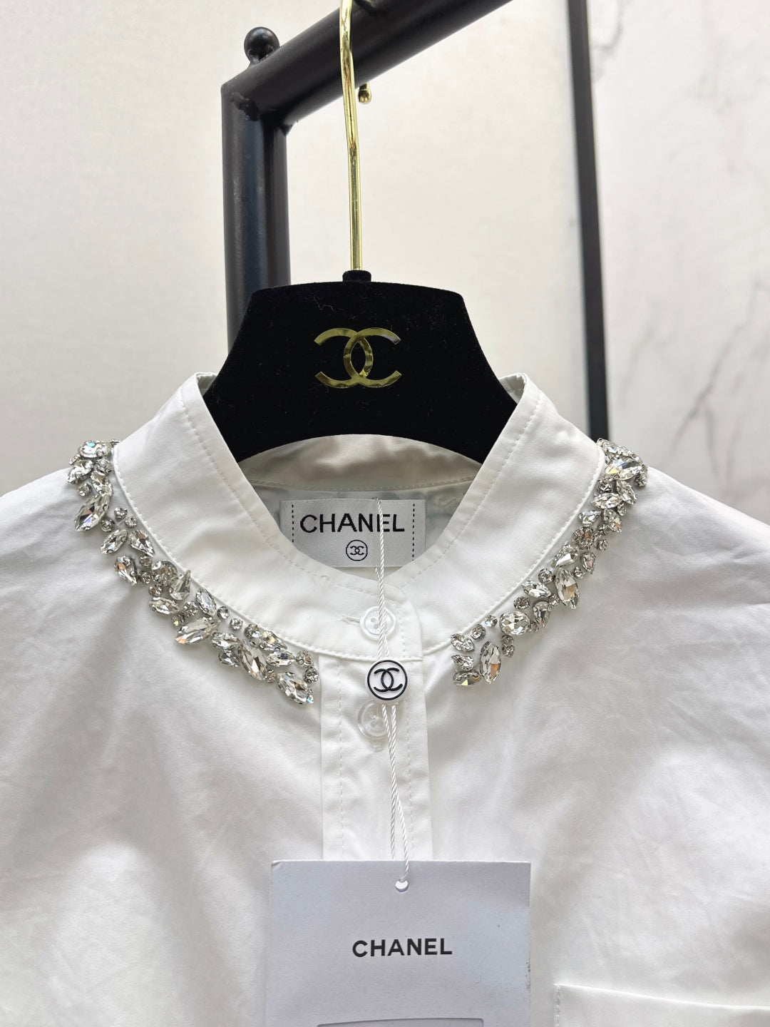 C*nel 25fw rhinestone shirt