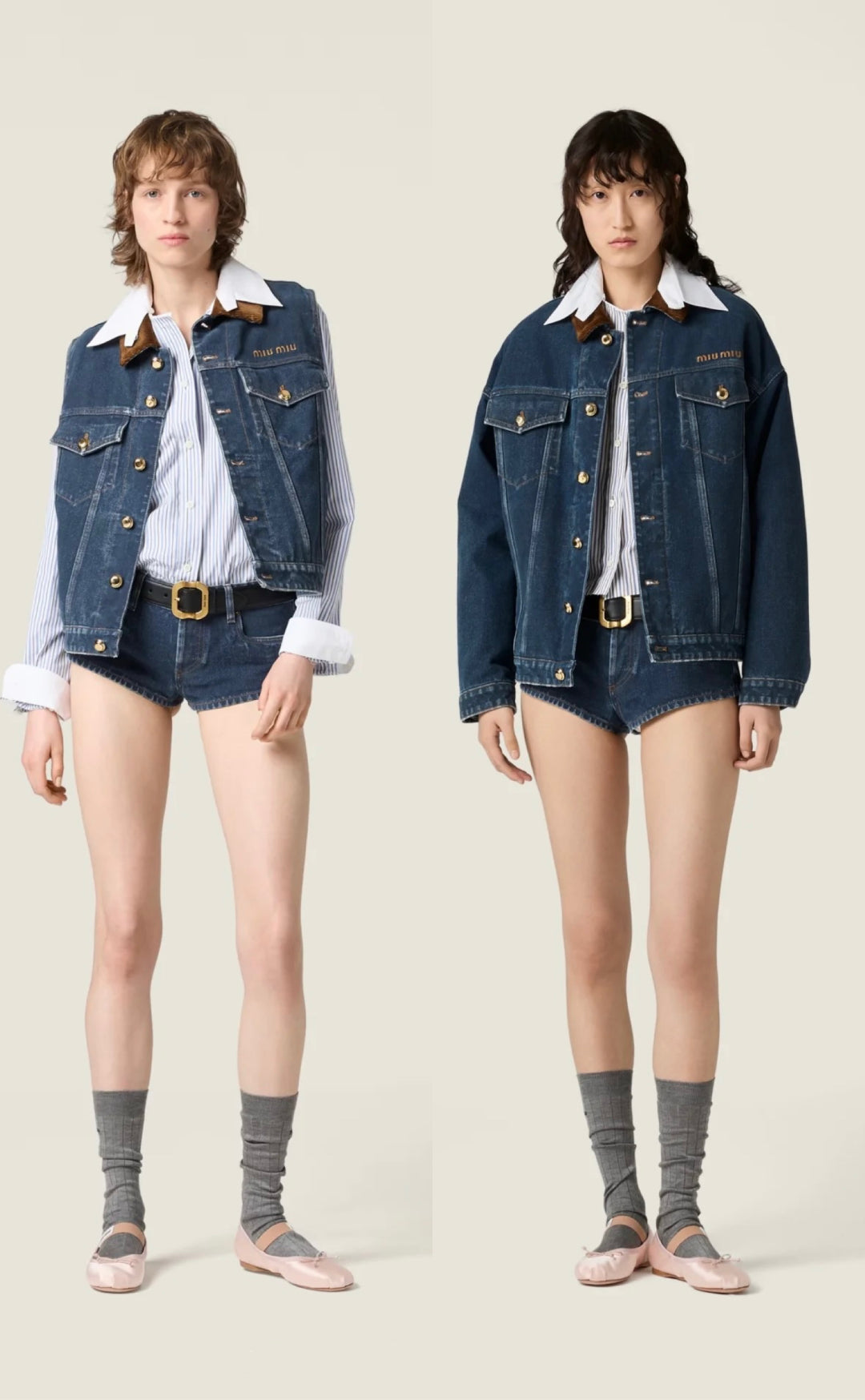 M*u 25fw denim vest jacket