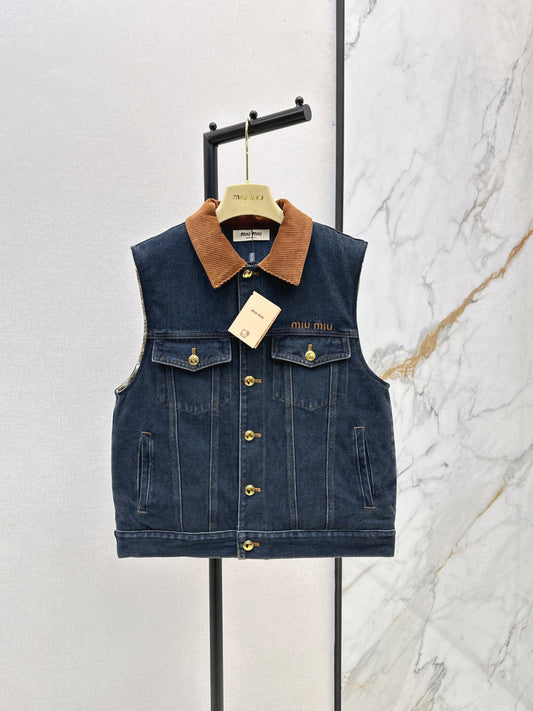 M*u 25fw denim vest jacket