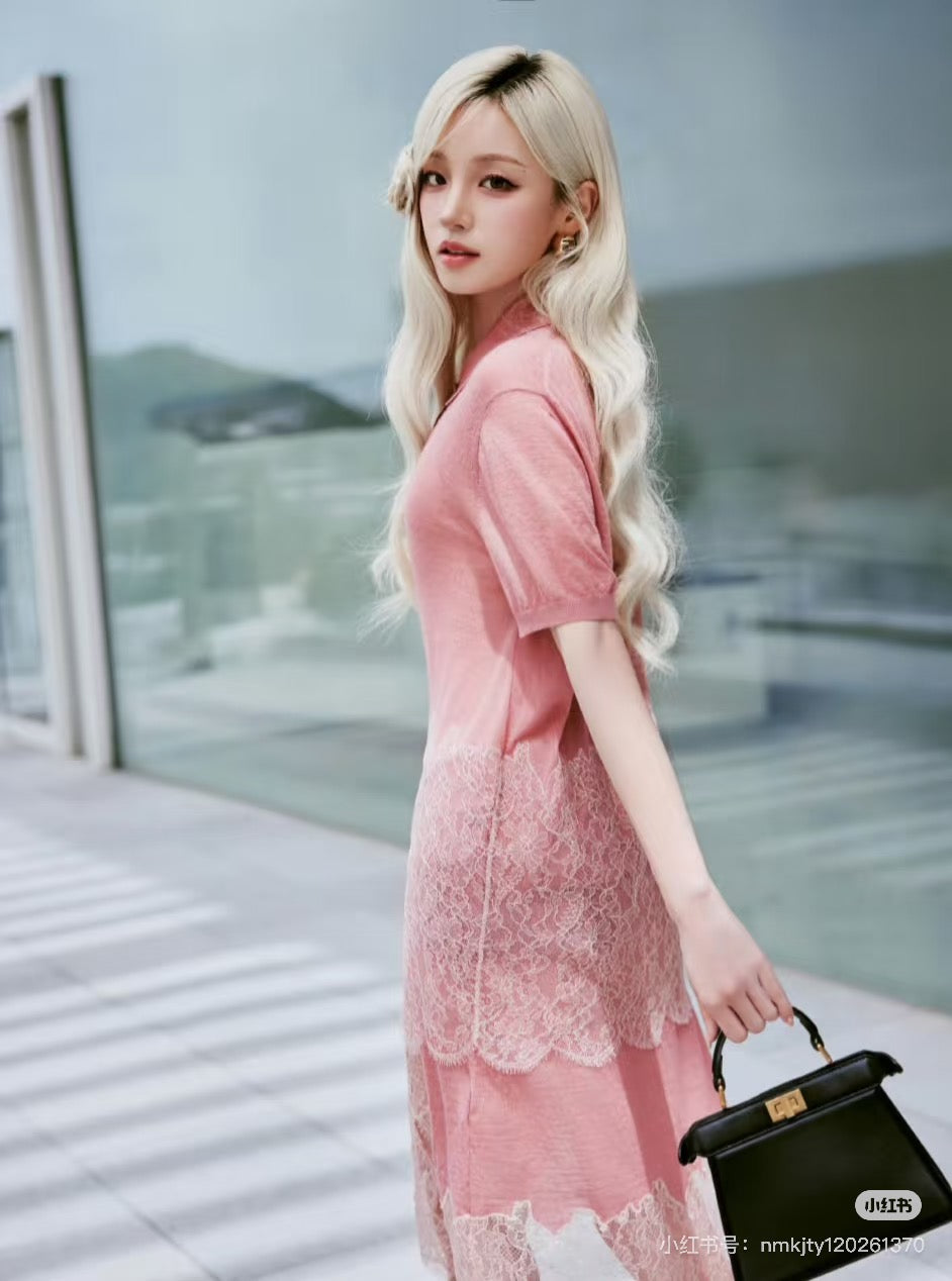 FD* 25fw lace knit shirt